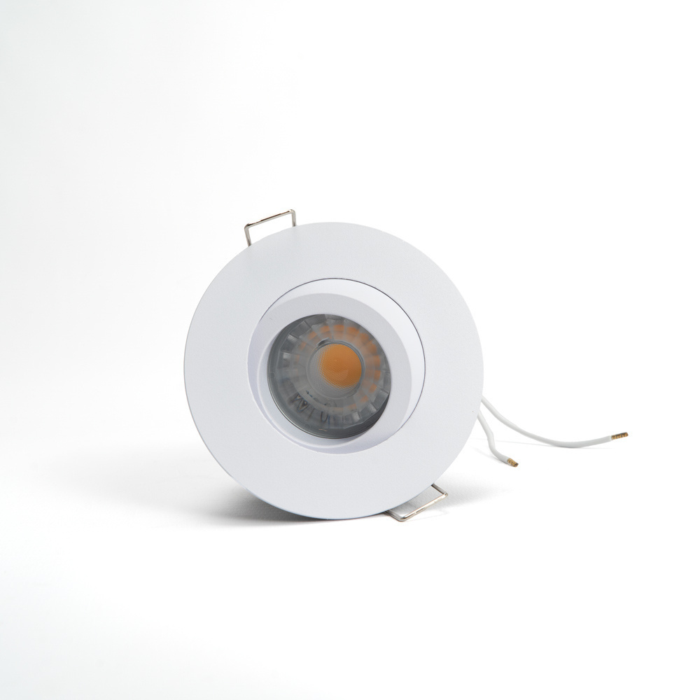 PURPL GU10 Ronde Inbouwspot armatuur - Ø85mm x 45mm - IP65 - Kantelbaar - Incl. fitting - Wit Aluminium, foto 4 van 5