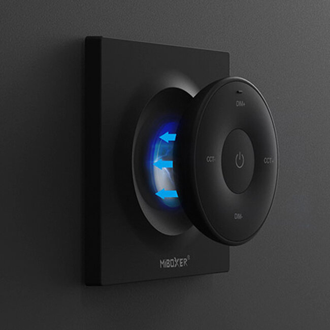 MiBoxer/Mi-Light K2 Mini Wandpaneel & Afstandsbediening - Draadloos 2,4GHz - Voor CCT (2700K-6500K) & Enkelkleurige LED Verlichting