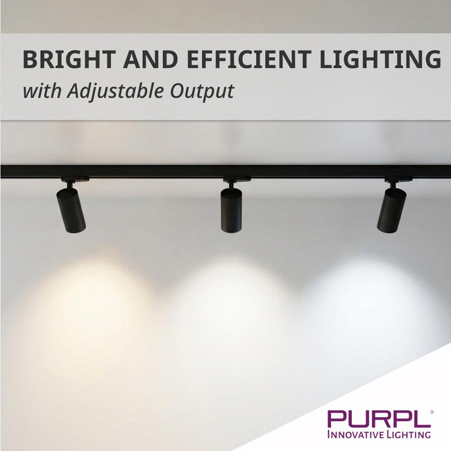 PURPL COB LED Railspot - 10W/15/20W - 3CCT (3000K/4000K/5000K) - ø65x147mm - 3-fase - Zwart