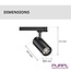 PURPL COB LED Railspot - 10W/15/20W - 3CCT (3000K/4000K/5000K) - ø65x147mm - 3-fase - Zwart