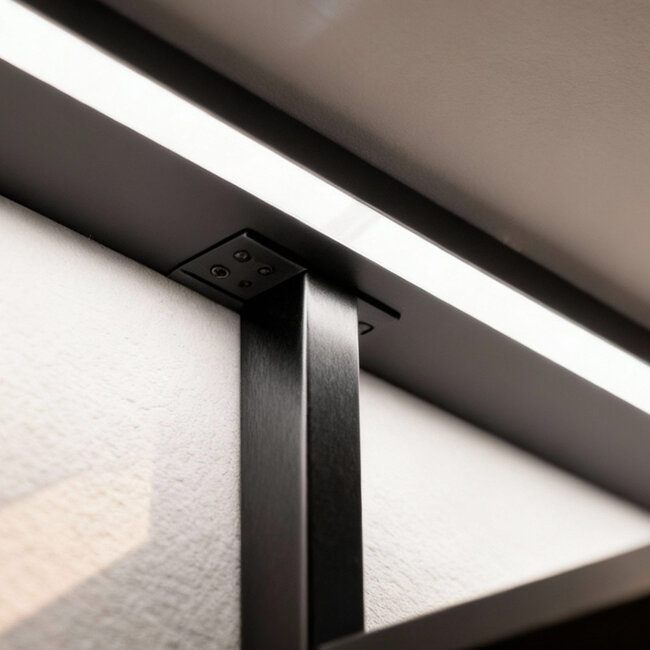 LED Strip Profiel Opbouw - 1,5 m - 20x20 mm - Zwart aluminium - Opaal afdekkap - IP20 - Incl. montagemateriaal