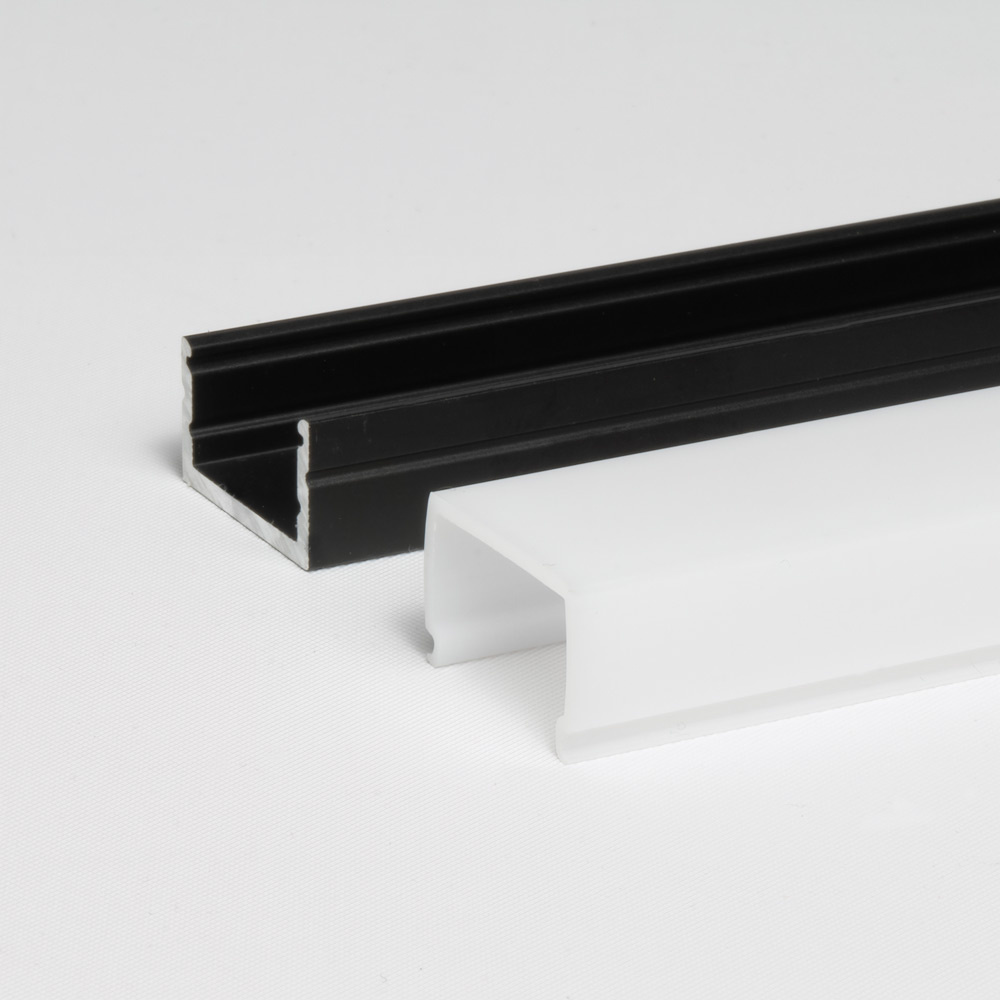 PURPL LED Strip Profiel Opbouw - 1,5 m - 20x20 mm - Zwart aluminium - Opaal afdekkap - IP20 - Incl. montagemateriaal, foto 6 van 6