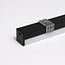 PURPL LED Strip Profiel Opbouw - 1,5 m - 20x20 mm - Zwart aluminium - Opaal afdekkap - IP20 - Incl. montagemateriaal