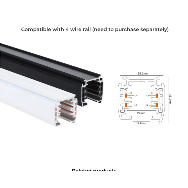 PURPL LED Railspot - RGB+CCT - Zigbee 3.0 + 2.4 GHz - 30W - Dimbaar - 3-Fase - Zwart