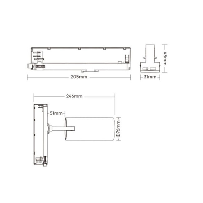PURPL LED Railspot - RGB+CCT - Zigbee 3.0 + 2.4 GHz - 30W - Dimbaar - 3-Fase - Zwart