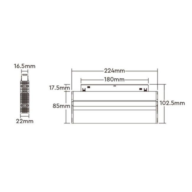 MiBoxer/Mi-Light 48V Magnetische LED Bar kantelbaar - CCT (2700K-6500K) - 10W - 800 lm - Zigbee 3.0 - Dimbaar - IP44 - Zwart