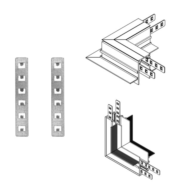 48V Magnetische Railverlichting Hoekstuk - Inbouw - 90° - Plafond - Zwart