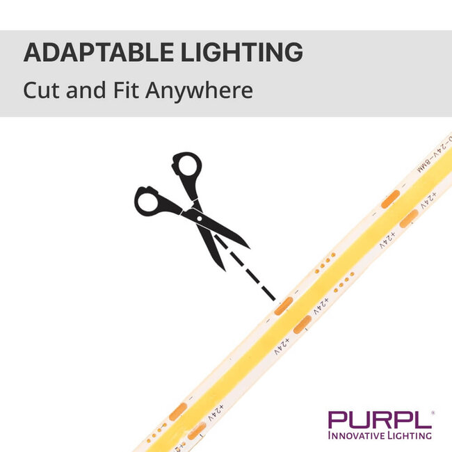 COB Led Strip - 5m - 512 LED's p/m - 24V - 6000k Koud Wit - IP20