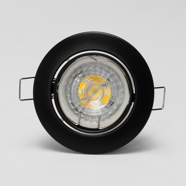 PURPL LED GU10 spot inbouw armatuur - Alu - Ø84mm - Zwart - Kantelbaar IP20 Rond