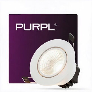 PURPL LED inbouwspot - 5W - 4000K - Ø85 mm - Dimbaar - IP40 - Kantelbaar - Rond - Wit