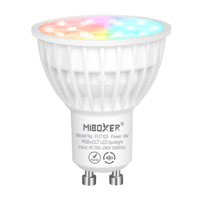 PURPL LED GU10 Spot | 4W | RGB+CCT | Mi-Light | 2.4 GHz RF | FUT103