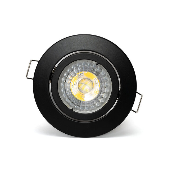 PURPL LED GU10 spot inbouw armatuur - Zink - Ø83mm - Zwart - Kantelbaar IP20 Rond