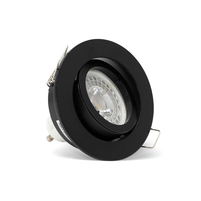 PURPL LED GU10 spot inbouw armatuur - Zink - Ø83mm - Zwart - Kantelbaar IP20 Rond
