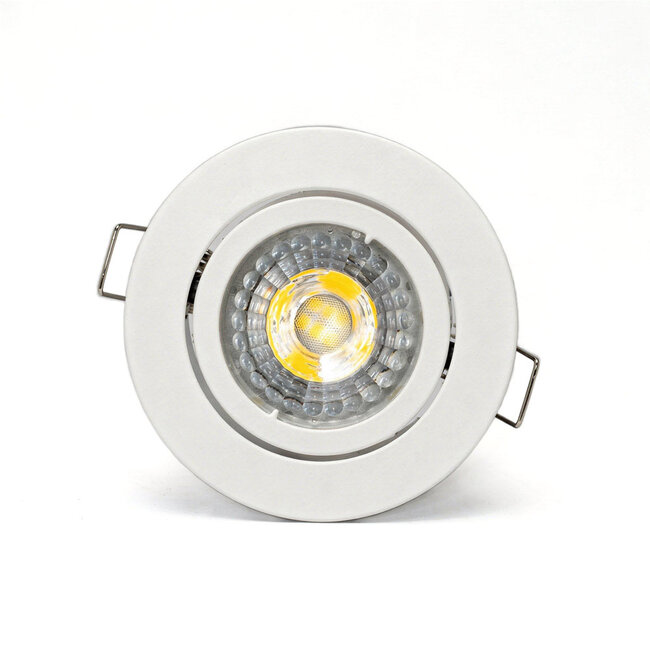 PURPL LED GU10 spot inbouw armatuur - Zink - Ø83mm - Wit - Kantelbaar IP20 Rond