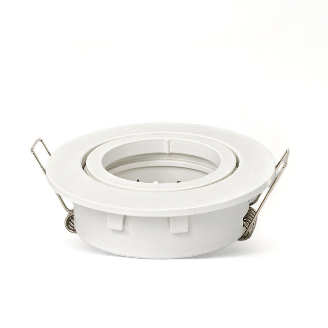 PURPL LED GU10 spot inbouw armatuur - Zink - Ø83mm - Wit - Kantelbaar IP20 Rond