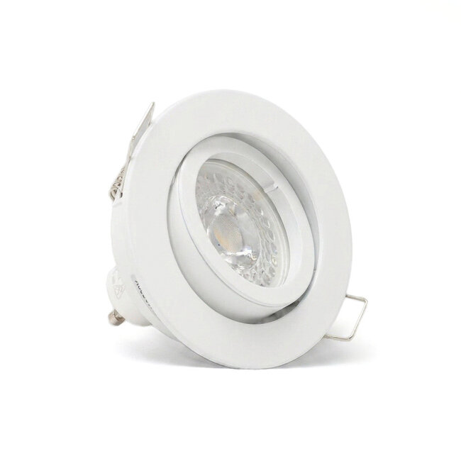 PURPL LED GU10 spot inbouw armatuur - Zink - Ø83mm - Wit - Kantelbaar IP20 Rond