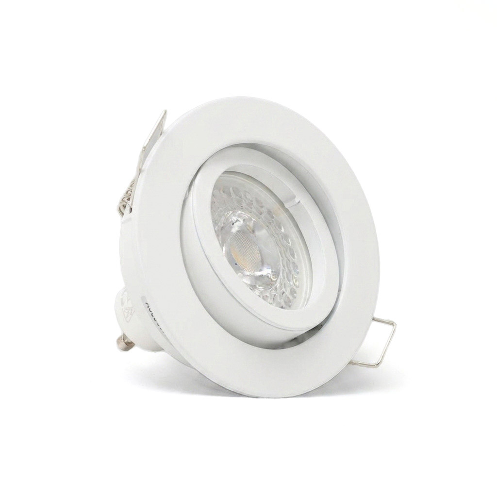 PURPL LED GU10 spot inbouw armatuur - Zink - Ø83mm - Wit - Kantelbaar IP20 Rond, foto 4 van 6