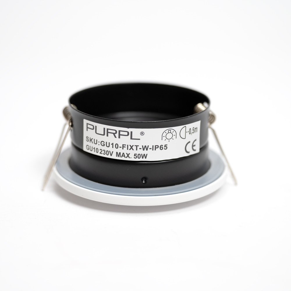 PURPL LED Inbouwspot Armatuur GU10 - Ø83 mm - IP65 Waterdicht - Signaalwit (RAL 9003) - Incl. Fitting, foto 4 van 6