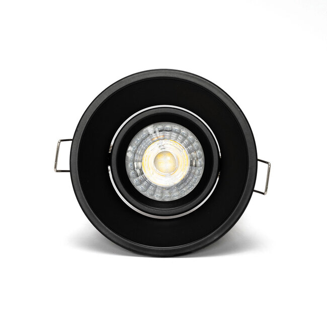 PURPL LED GU10 spot inbouw armatuur - Verdiept - Ø93mm - Zwart - Kantelbaar IP20 Rond