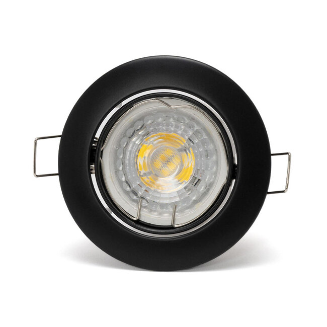 PURPL LED GU10 spot inbouw armatuur - Alu - Ø84mm - Zwart - Kantelbaar IP20 Rond