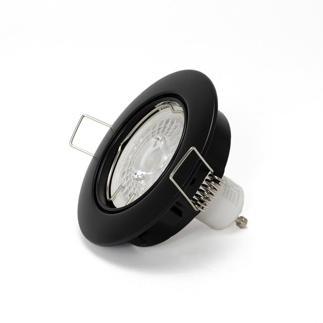 PURPL LED GU10 spot inbouw armatuur - Alu - Ø84mm - Zwart - Kantelbaar IP20 Rond