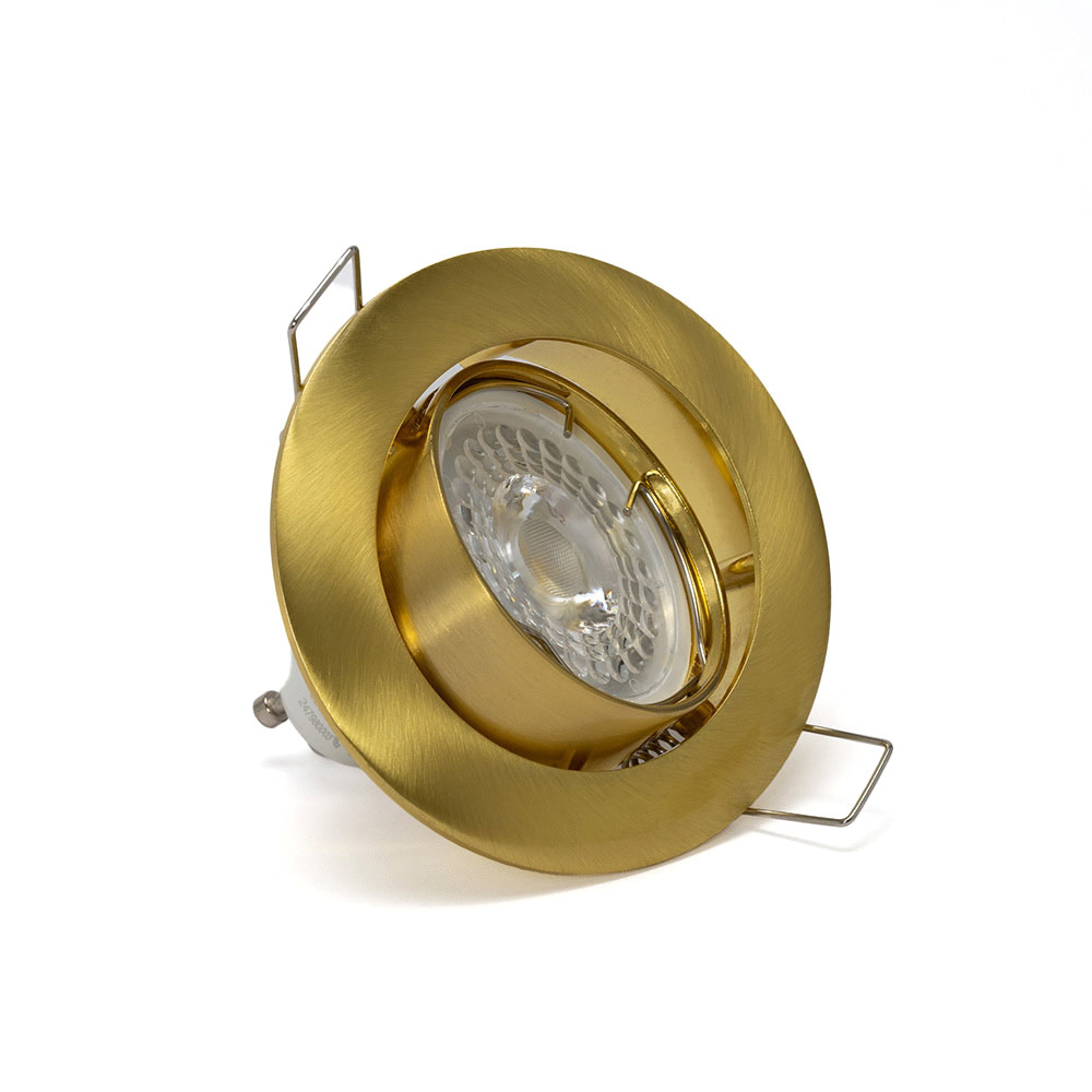 PURPL LED GU10 spot inbouw armatuur - Alu - Ø84mm - Goud - Kantelbaar IP20 Rond, foto 4 van 6