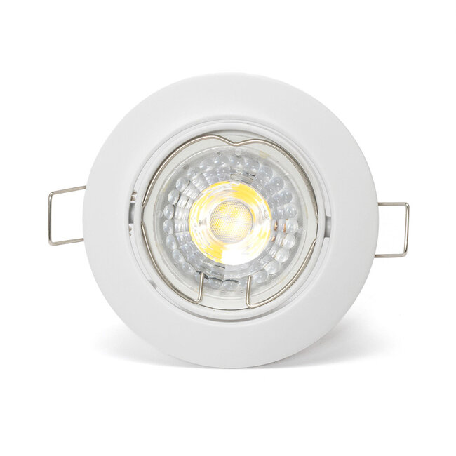 PURPL LED GU10 spot inbouw armatuur - Alu - Ø84mm - Wit - Kantelbaar IP20 Rond