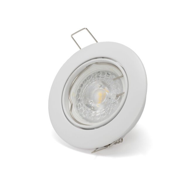 PURPL LED GU10 spot inbouw armatuur - Alu - Ø84mm - Wit - Kantelbaar IP20 Rond