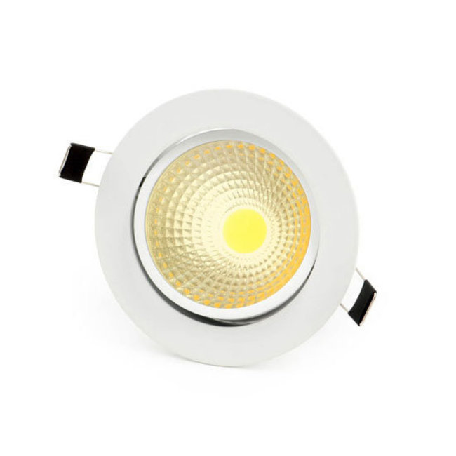 LED Einbauspot Weiß 7W Ø108mm 2700K Warmweiß Schwenkbar