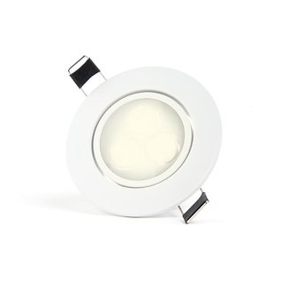 LED Einbauspot Weiß 3W Ø85mm 2700K Warmweiß Schwenkbar