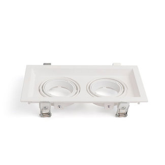 LED GU10 Doppelarmatur IP20 Weiß Aluminium Quadratisch inkl. Fassung