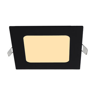 LED Einbaustrahler - 120mm - 3000K Warmweiß - 6W - Quadrat - Einbau - Schwarz