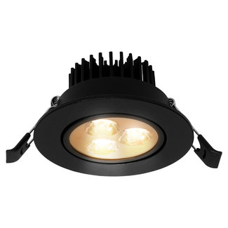 LED Einbauspot Schwarz 3W Ø85mm 2700K Warmweiß Schwenkbar