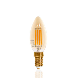 PURPL E14 LED Filament Lampe 2200K 5W Dimmbar C35 Kerze Bernstein