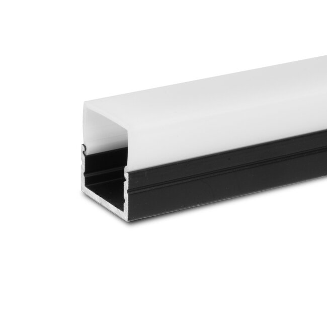 PURPL LED-Streifen Aluminiumprofil schwarz 1,5m | 20x20mm | Aufputzmontage