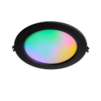 LED Einbaustrahler - ø180mm - RGB+CCT - 12W - Rund - Schwarz - FUT066B