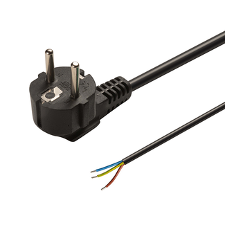 EU Stecker Stromkabel 16A | 1,5mn | 3 x 0,75 mm² | Schwarz
