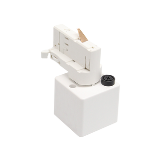 Adapter mit Schuko-Steckdose für 3-Phasen Stromschienen weiß