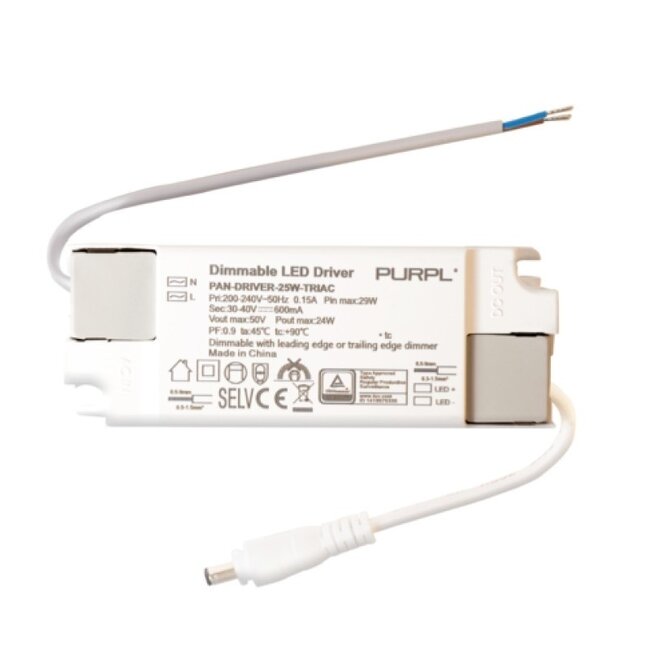 PURPL LED-Treiber | 25W | Triac | Dimmbar | 30-40V | 600mA | Flimmerfrei