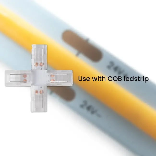 5x Schnellverbinder | X-Form | einfarbige 8mm COB LED Streifen