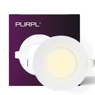 PURPL LED Einbaustrahler | 3W | Ø85mm | Warmweiß 3000K | IP40 | Rund | Weiß