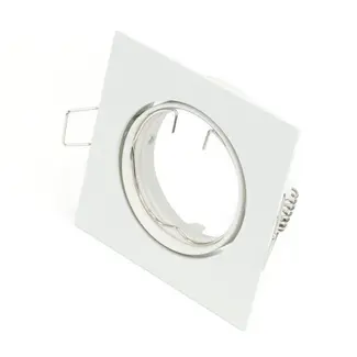 PURPL Einbaurahmen inkl. GU10 Fassung | Außen 82x82mm | Lochmaß Ø75mm | IP20 | Aluminium weiß