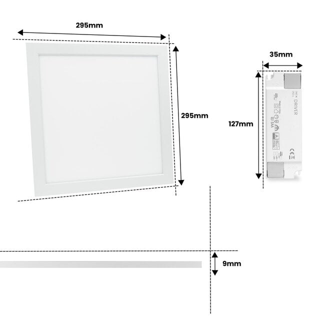 LED Panel | 30x30 | kaltweiß 6000K  | 18W | 100 lm/W / 1800lm | UGR<22 | flimmerfrei | Edge-lit