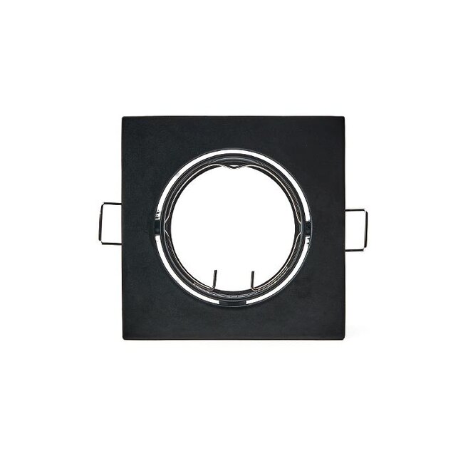 Einbaurahmen inkl. GU10 Fassung | Außen 85x85mm | Lochmaß Ø75mm | IP20 | Aluminium schwarz