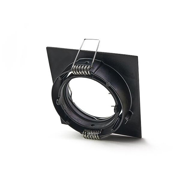 Einbaurahmen inkl. GU10 Fassung | Außen 85x85mm | Lochmaß Ø75mm | IP20 | Aluminium schwarz