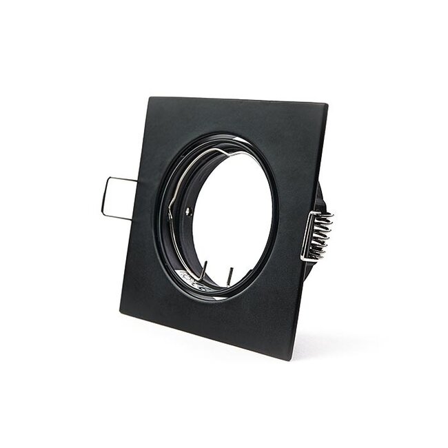 Einbaurahmen inkl. GU10 Fassung | Außen 85x85mm | Lochmaß Ø75mm | IP20 | Aluminium schwarz