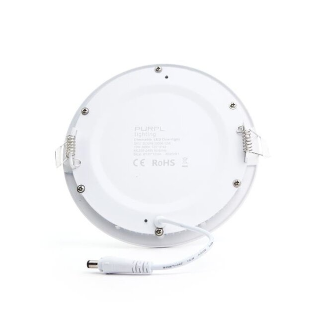 PURPL LED Einbaustrahler - 12W - ø170mm - Kaltweiß 6000K - IP40 - Rund - Weiß