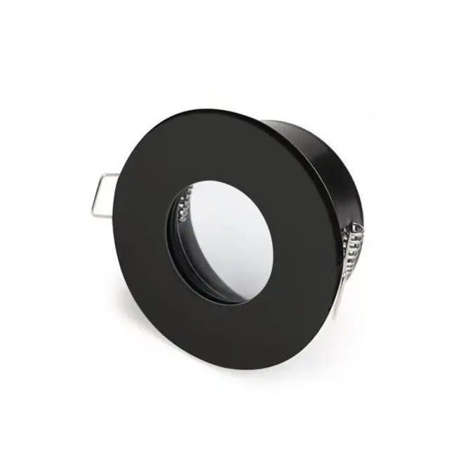 Einbaurahmen inkl. GU10 Fassung | Außen Ø83mm | Lochmaß Ø68mm | IP65 - wasserdicht | Aluminium Schwarz