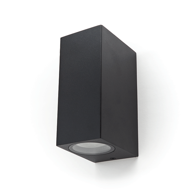 LED Wandleuchte | 2-flammig | GU10 | Schwarz | IP44 Innen & Außen | Aluminium | Up & Down