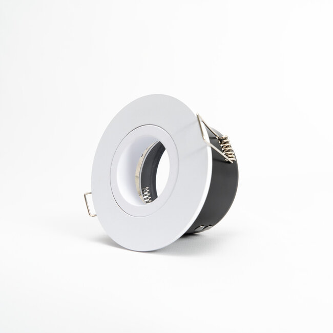 Einbaurahmen inkl. GU10 Fassung | Außen Ø85mm | Lochmaß Ø75mm | IP65 | schwenkbar | Aluminium weiß